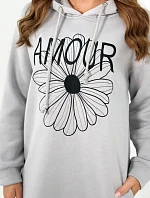 Dlhé izolované šaty s výšivkou sivý