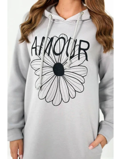 Dlouhé model 18966320 šaty s výšivkou šedý - K-Fashion Dlouhé model 18966320 šaty s výšivkou šedý - K-Fashion