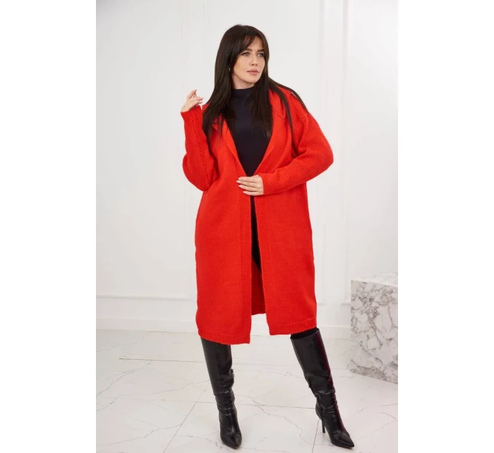 Sveter s kapucňou červený