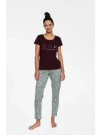 Horoscope 40115-93X Bordó a šedé pyžamo - Henderson Ladies Horoscope 40115-93X Bordó a šedé pyžamo - Henderson Ladies