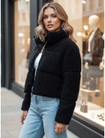 Dámská zimní krátká bunda z alpaky černá Dstreet model 21995536 - FashionStreet