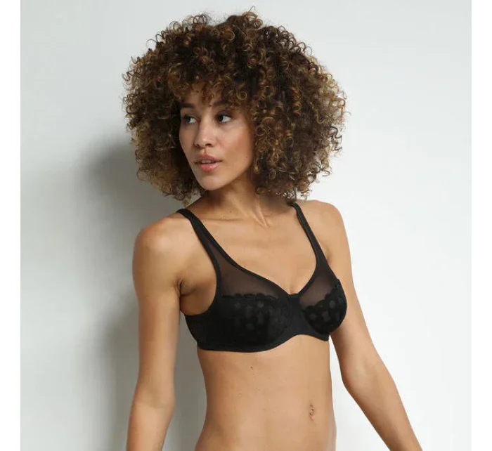 Dámská krajková podprsenka GENEROUS model 17170233 UNDERWIRE BRA  černá - DIM