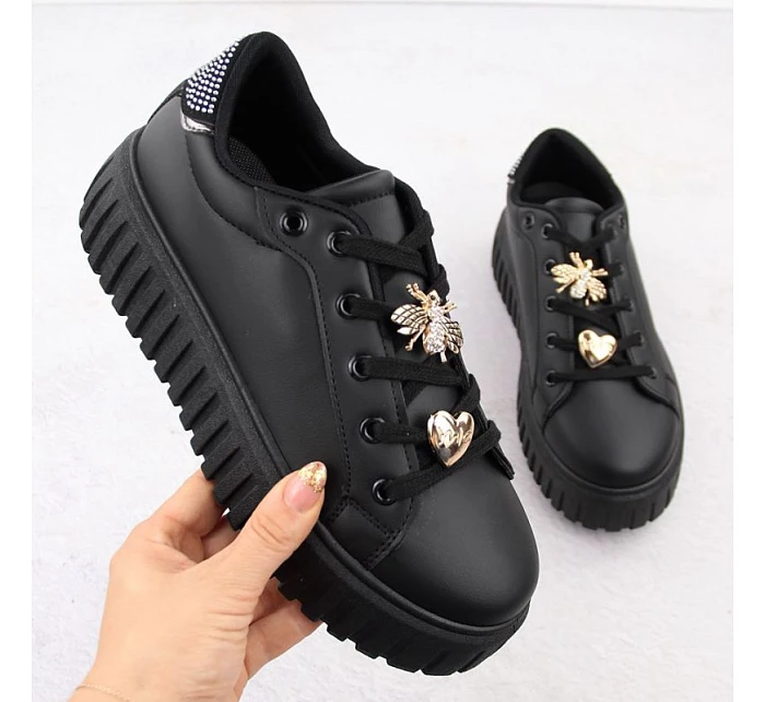 Dámska športová obuv na platforme čierna NEWS 4756