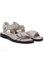 Dámské béžové kožené sandály model 22117680 - VINCEZA