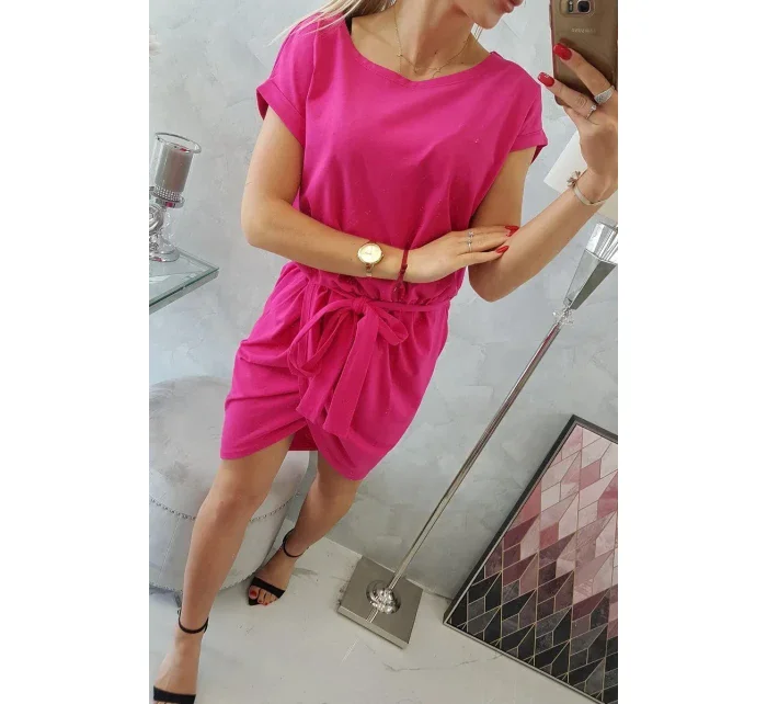 Šaty s obálkou dole fuchsiová