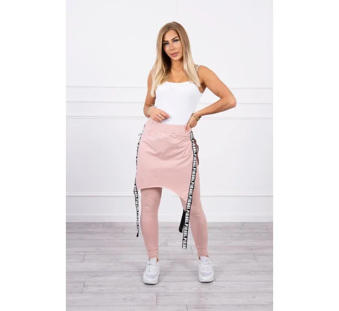 Nohavice/oblek s nápisom selfie tmavo púdrovo ružové Nohavice/oblek s nápisom selfie tmavo púdrovo ružové