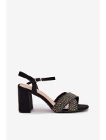 Dámské sandály na podpatku černé model 21702328 - Boto