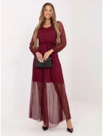 Sukienka IT SK model 21782488 bordowy - FPrice Sukienka IT SK model 21782488 bordowy - FPrice