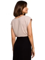 S206 Top s čipkovým výstrihom - béžový