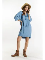 Džínové šaty s kapsami model 20069594 modré - Monnari
