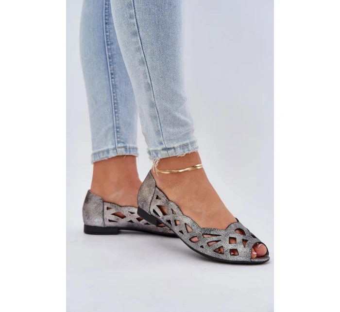 Dámske baleríny ASA136-8 strieborné - Jezzi