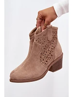 Dámské kovbojky model 22103948 béžové - S.Barski Dámské kovbojky model 22103948 béžové - S.Barski