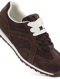 Dámske semišové hnedé kožené poltopánky Vinceza 86427