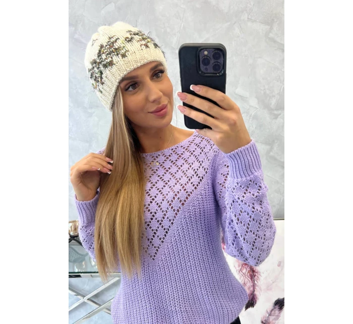 Dámska čiapka Florence K350 ecru+khaki