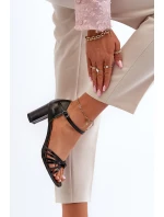 Damskie Sandały Na Słupku Czarne Pyrrette