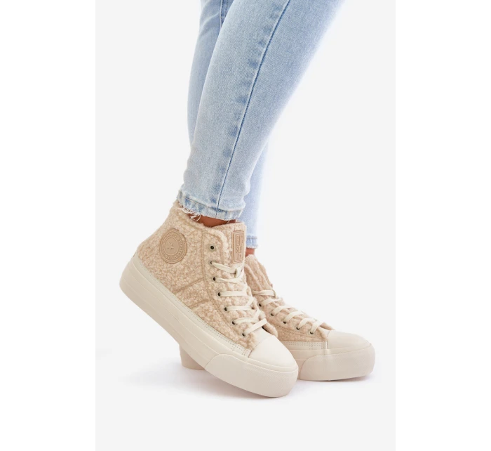 Zateplené Dámské Tenisky S Kožíškem  Big Star Béžové model 21675253 - Big Star Shoes