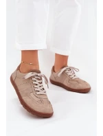 Dámské Kožené Tenisky Barefoot model 21705225 Béžové - Zazoo Dámské Kožené Tenisky Barefoot model 21705225 Béžové - Zazoo