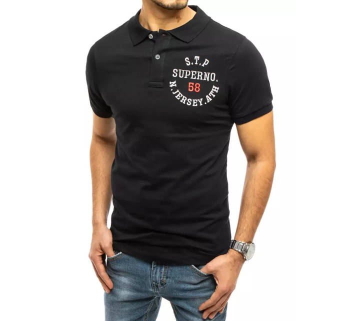 Čierne polo tričko s výšivkou Dstreet PX0421