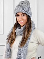 Súprava čiapky a šálu K.23.230.06 sivá - Kamea
