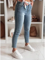 Dámské džínové kalhoty slim fit s páskem modré Dstreet model 21985464 - FashionStreet