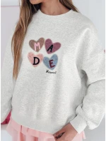 Dámská nadměrná mikina se srdíčky šedá Dstreet model 21988155 - FashionStreet