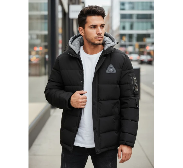 Pánská zimní bunda s kapucí černá Dstreet model 21993599 - FashionStreet