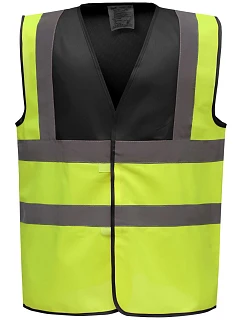 Yoko HVW 100 Hi-Vis bezpečnostná vesta 79.W100 čierna/výstražná žltá