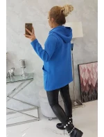 Zateplená mikina s asymetrickým zipsom nevädzovo modrá