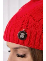 Dámska čiapka s brmbolcom Judith K347 červená
