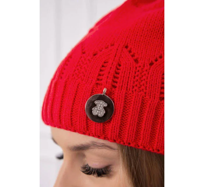 Dámska čiapka s brmbolcom Judith K347 červená