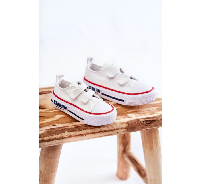Dětské látkové tenisky se suchým zipem BIG STAR model 21594950 Bílá - Big Star Shoes