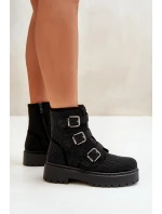 Ocieplane Botki Damskie Ze Zdobieniem Czarne Ciascia Ocieplane Botki Damskie Ze Zdobieniem Czarne Ciascia