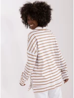 Bluzka LK BZ model 18729970 biało brązowy - FPrice Bluzka LK BZ model 18729970 biało brązowy - FPrice