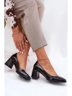 Dámske lakované lodičky na podpätku Vinceza - čierne Dámske lakované lodičky na podpätku Vinceza - čierne