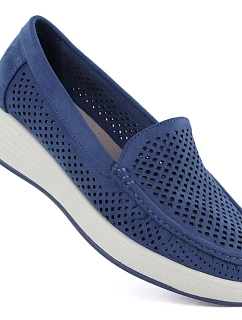 Dámske ažurové topánky na platforme modré Sergio Leone MK097H