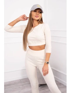 Pruhovaná súprava svetlo béžová