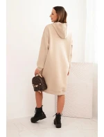 Dámska bavlnená bunda s kapucňou a zateplením béžová