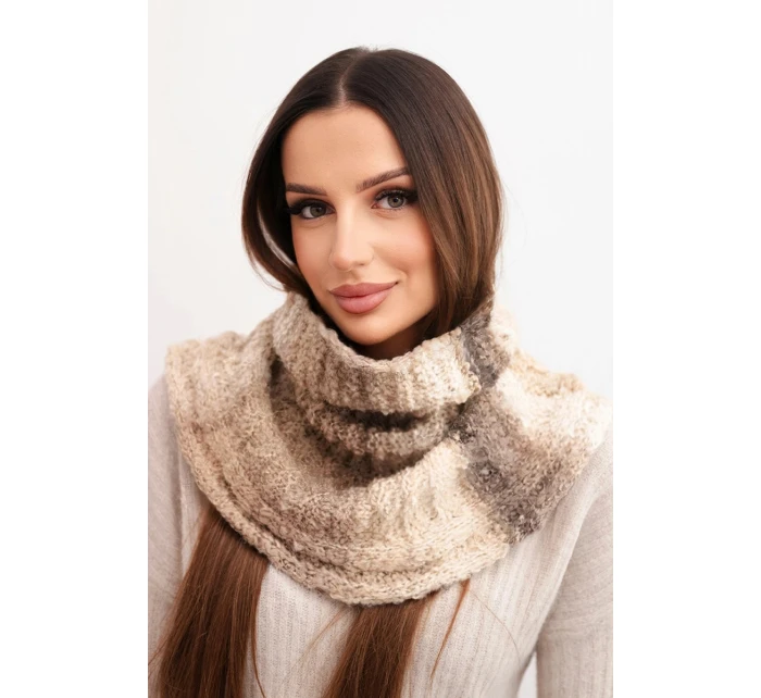 Dámska pletená mäkká šatka golfová zimná KN21 béžová Dámska pletená mäkká šatka golfová zimná KN21 béžová