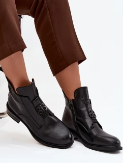 Dámska zateplená členková obuv s ozdobnými detailmi Briselda - čierna