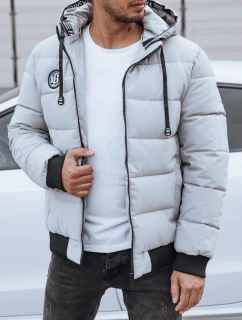 Pánska prešívaná zimná bunda s kapucňou sivá Dstreet TX4830