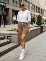 Dámske športové cyklistické šortky v kamelovej farbe, FashionStreet SY0558