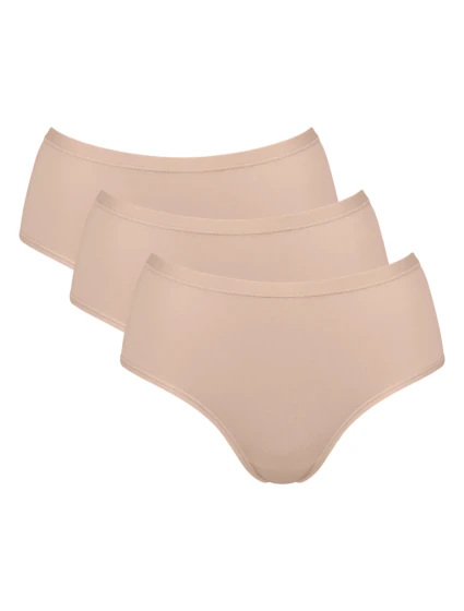 Dámske bavlnené midi nohavičky GO Daily 3P - BROWN - béžová 00LZ - SLOGGI