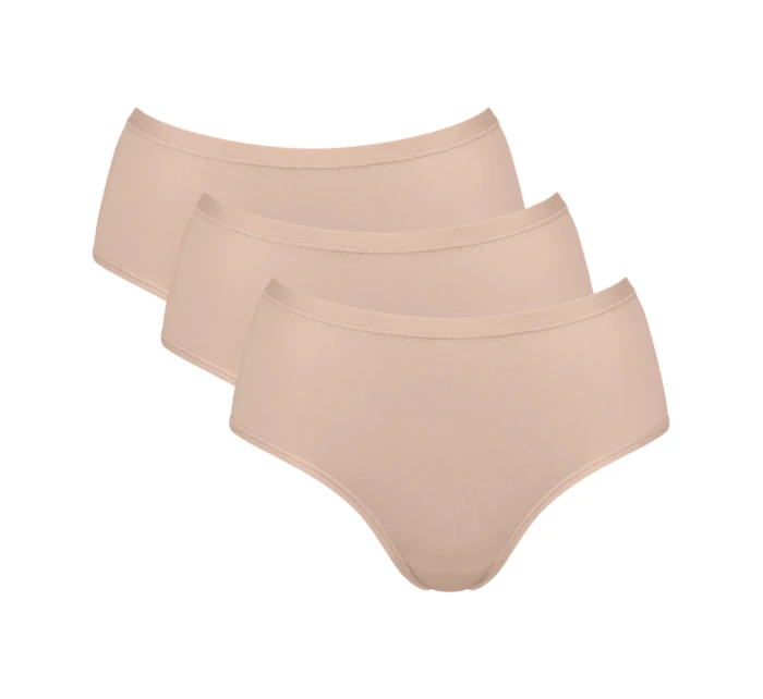 Dámske bavlnené midi nohavičky GO Daily 3P - BROWN - béžová 00LZ - SLOGGI