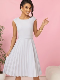 LILA Plisované šaty s krátkými rukávy a páskem model 21215937 - numoco