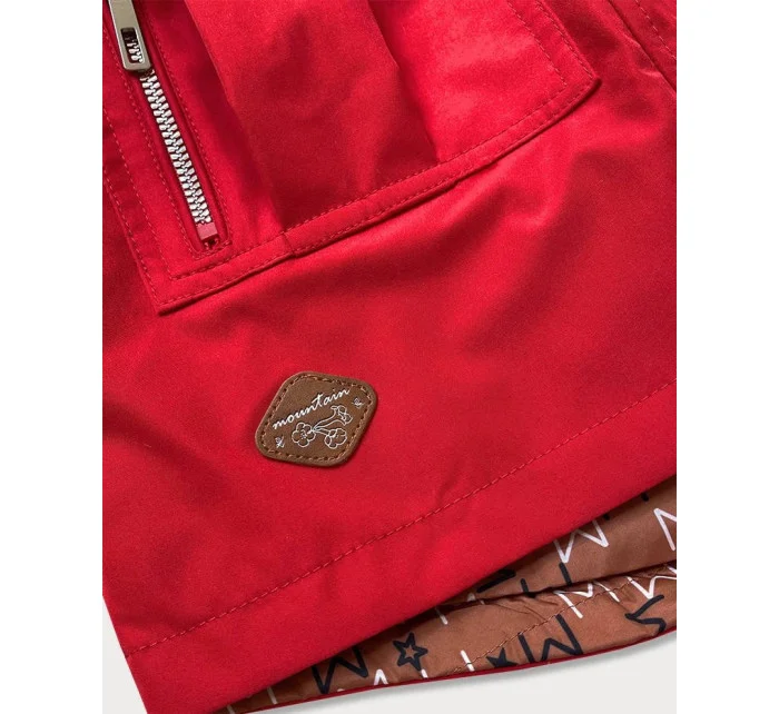 Červená dámska obojstranná bunda - parka / prešívaná (CAN-621) Červená dámska obojstranná bunda - parka / prešívaná (CAN-621)