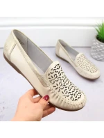 Pohodlné kožené poltopánky Rieker W RKR658 beige