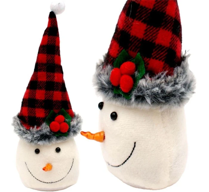 DEKORATÍVNY SNEHULIAK 20 CM S ČERVENO-ČIERNOU KÁROVANOU ČIAPKOU DEKORATÍVNY SNEHULIAK 20 CM S ČERVENO-ČIERNOU KÁROVANOU ČIAPKOU