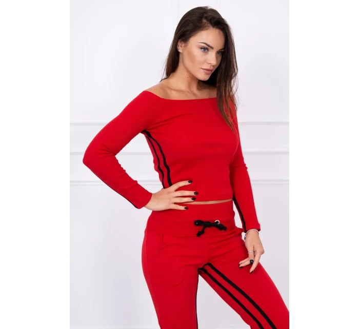 Súprava s dvojitým lemovaním červená