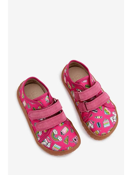 Dětské domácí papuče Barefoot Canvas model 22007283 Fuksie - Froddo