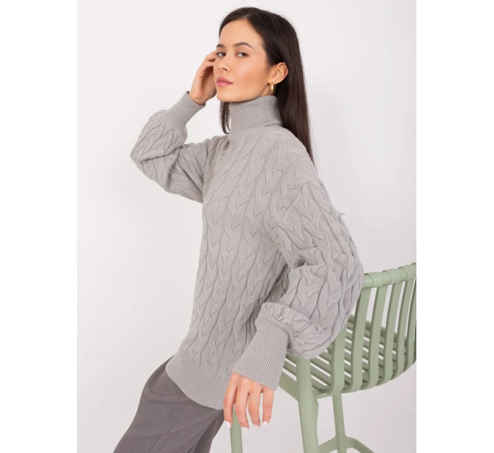 Sweter AT SW model 19034189 szary - FPrice Sweter AT SW model 19034189 szary - FPrice